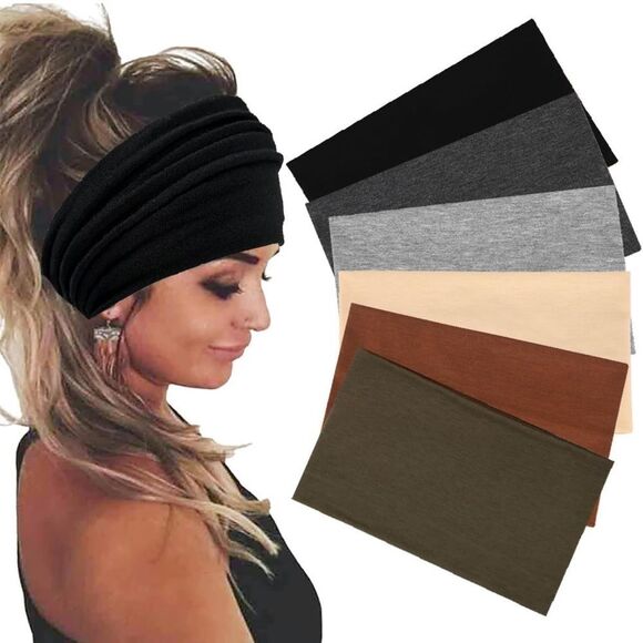 NWT Quexiuyin 6 Pack Extra Wide Headbands Stretch - Picture 1 of 5